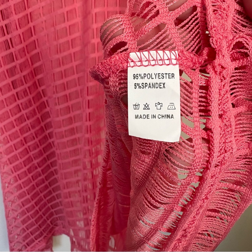India Boutique Coral Mesh Dress/Swim Cover One Size NWT - Picture 8 of 8